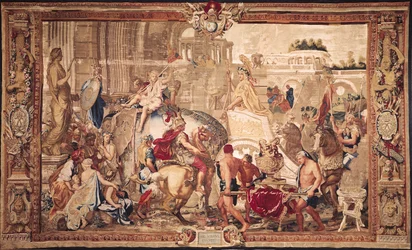 Alexander III (356-323 f.Kr.) den stores intåg i Babylon, Gobelins workshop (tapet)